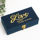 Шкатулка дерево кожзам "Любовь всегда возвращает нас домой" 5х10х20 см - Фото 3