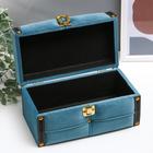 Шкатулка дерево бархат "Морская волна" 11х13х20 см - фото 21829282