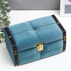 Шкатулка дерево бархат "Морская волна" 11х13х20 см - фото 21829283