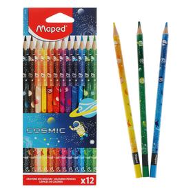 Карандаши 12 цветов Maped Color Peps cosmic пластиковые, декорированные, европодвес 5163629