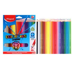 Карандаши 24 цвета Maped Color Peps Strong пластиковые, повышенной прочности, европодвес 5163633