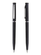 Ручка под логотип Calligrata, шариковая, поворотная, синий стержень, узел 0.7 мм, корпус чёрный матовый с серебристым - Фото 1