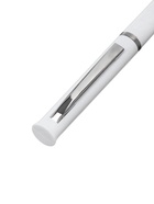 Ручка под логотип Calligrata, шариковая, поворотная, синий стержень, узел 0.7 мм, корпус белый матовый с серебристым - Фото 7