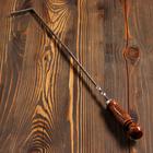Кочерга узбекская с деревянной ручкой, с узором 40/1 см, полная длина 62 см, сталь 3 мм - фото 296840857