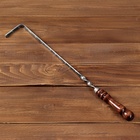 Кочерга узбекская с деревянной ручкой, с узором 40/1 см, полная длина 62 см, сталь 3 мм - Фото 4