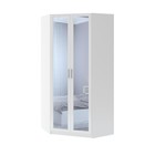 Шкаф угловой с зеркалом №35 Тиффани, 1070х1070х2250, Белый текстурный - Фото 1