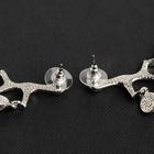 Серьги с жемчугом «Гранж» ветвь, цвет белый в серебре - фото 25672472