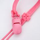 Держатель для соски - пустышки, силиконовый, цвет розовый - Фото 4