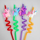 Трубочка из пластика «Единорог», набор 4 шт., МИКС - Фото 1