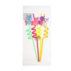 Трубочка из пластика «Единорог», набор 4 шт., МИКС - Фото 2