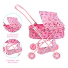 Коляска для кукол с корзиной, универсальная, металлический каркас - Фото 3