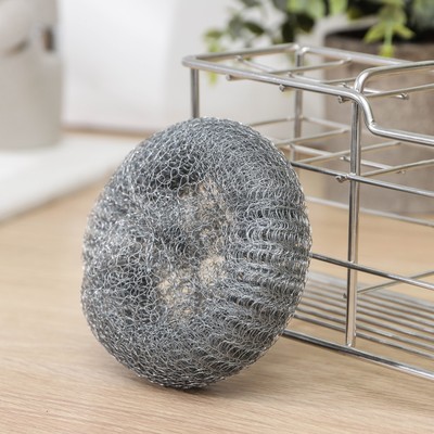 Губка для посуды металлическая Raccoon, плетёная, оцинкованная, 30 г