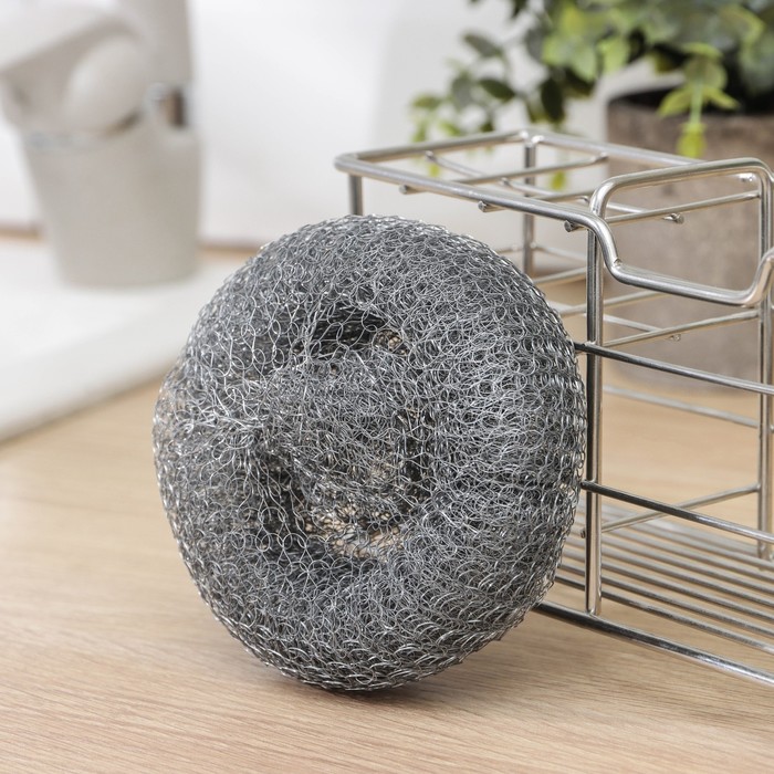 Губка для посуды металлическая Raccoon, плетёная, оцинкованная, 40 гр - Фото 1