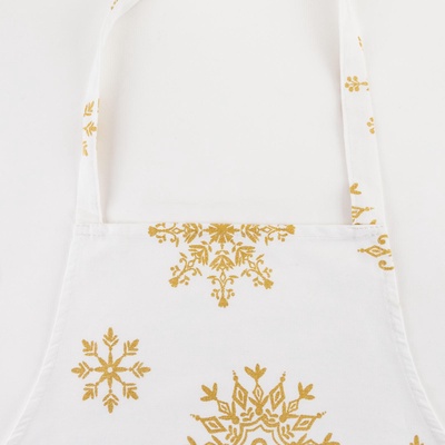 Фартук новогодний "Этель" Золотые снежинки 60х65 см, 100%хл, 190г/м2
