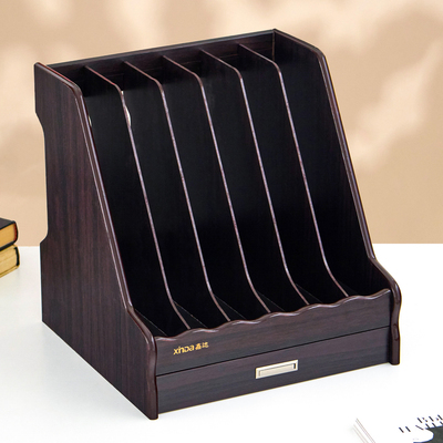 Органайзер для бумаги, 6 секций, с выдвижным ящиком, 30×28×30 см, МИКС