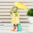 Сувенир полистоун "Лягушка в цветном дождевике под зонтом" МИКС 20х9х9 см - фото 9021363