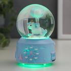 Сувенир полистоун водяной шар свет, музыка "Единорожек-качалка" МИКС 12х8х8 см - фото 23224546