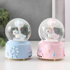 Сувенир полистоун водяной шар свет, музыка "Единорожек-качалка" МИКС 12х8х8 см - фото 23224548