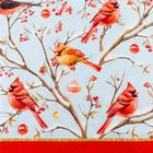 Скатерть «Этель» Winter birds, 149×220 см с ГМВО, 100% хлопок, 190 г/м²  (артикул 5035907)  большой выбор товаров оптом и в розницу по низким ценам с доставкой