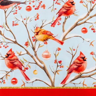 Скатерть «Этель» Winter birds, 149×220 см с ГМВО, 100% хлопок, 190 г/м²