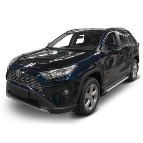 Пороги на автомобиль "Bmw-Style круг" Rival для Toyota RAV4 XA50 2019-н.в., 180 см, 2 шт., алюминий, D180AL.5710.1 5154495