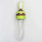 Бутылочка для кормления, силиконовая, с ложкой, от 5 мес., 90 мл, цвет зеленый - Фото 3