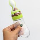 Бутылочка для кормления, силиконовая, с ложкой, от 5 мес., 90 мл, цвет зеленый - Фото 7