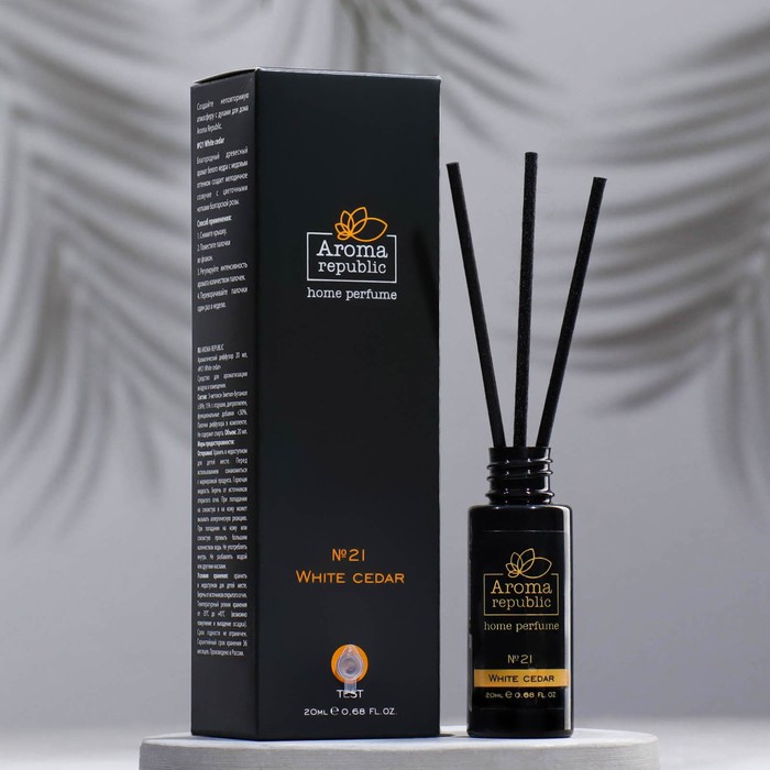 Диффузор ароматический AROMA REPUBLIC, 20 мл, "White cedar", белый кедр и роза - Фото 1