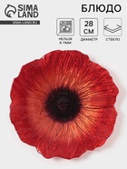 Блюдо сервировочное «Маки», d=28 см, стекло, красное - Фото 1