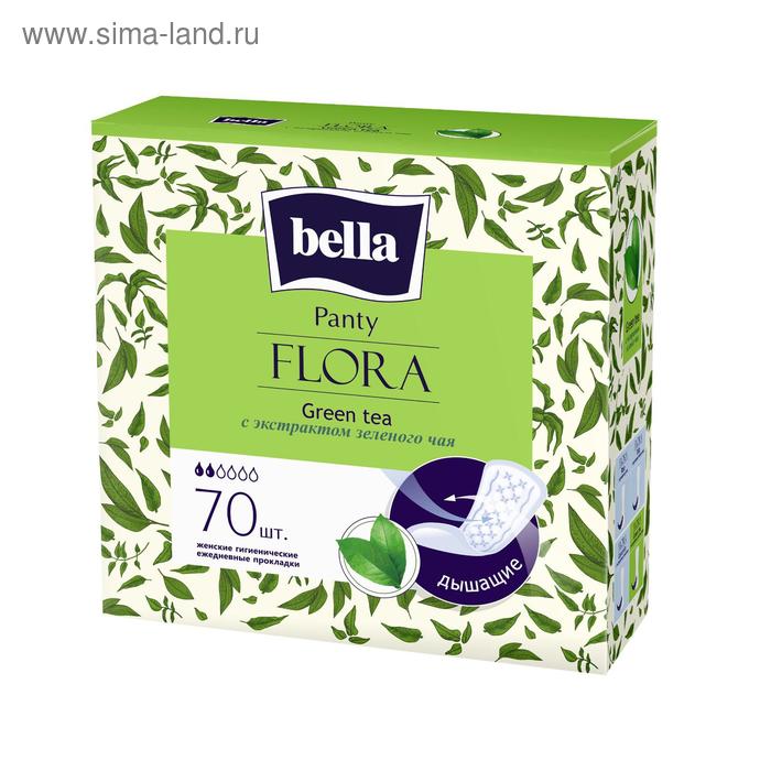 Прокладки женские гигиенические ежедневные bella Panty FLORA Green tea с экстрактом зеленого, 70 шт. - Фото 1