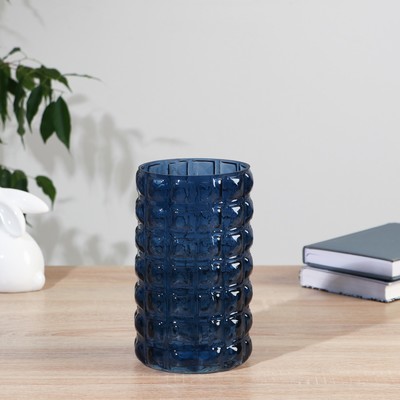 Ваза «Черника», 20×11 см, стекло, синяя