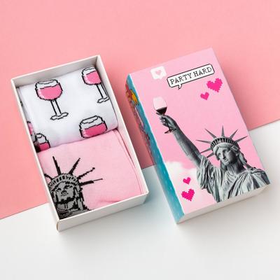 Набор женских носков «Party hard» 2 пары, размер 36-39 (23-25 см)