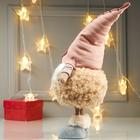 Кукла интерьерная "Дедушка в меховой шубе и розовом колпаке" 48х16х21 см - фото 21090893