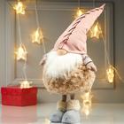 Кукла интерьерная "Дедушка в меховой шубе и розовом колпаке" 48х16х21 см - фото 21090894