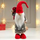 Интерьерная текстильная кукла «Дедушка Мороз с мешком подарков и лыжными палками», 40×14×16 см - Фото 1