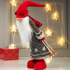 Интерьерная текстильная кукла «Дедушка Мороз с мешком подарков и лыжными палками», 40×14×16 см - Фото 5