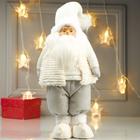 Кукла интерьерная "Дедушка Мороз в зимнем белом наряде и белом колпаке" 48х12х18 см - фото 9022595