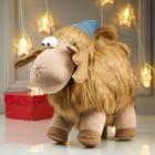 Кукла интерьерная "Лосик в синем колпаке и снежинкой на носу" 41х28х29 см - фото 29531961