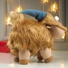 Кукла интерьерная "Лосик в синем колпаке и снежинкой на носу" 41х28х29 см - фото 29531963