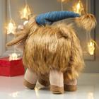 Кукла интерьерная "Лосик в синем колпаке и снежинкой на носу" 41х28х29 см - фото 29531964