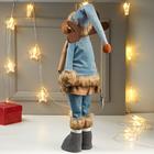 Кукла интерьерная "Лосик-девочка в голубом свитере с сердцем" 72х20х22 см - Фото 4