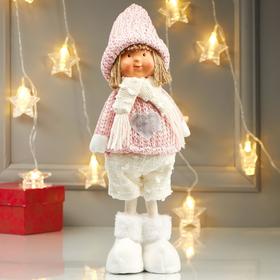 Кукла интерьерная "Мальчик в розовом свитере со звёздочкой" 38х10х14 см