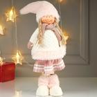 Кукла интерьерная "Девочка в белой шубке и плиссированной розовой юбке" 44х9х15 см - фото 321276615