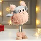 Интерьерная текстильная кукла «Совушка в розовой кудрявой шубке», 42×15×19 см - Фото 2
