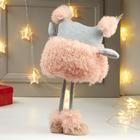 Интерьерная текстильная кукла «Совушка в розовой кудрявой шубке», 42×15×19 см - Фото 3