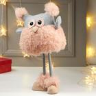 Интерьерная текстильная кукла «Совушка в розовой кудрявой шубке», 42×15×19 см - Фото 5