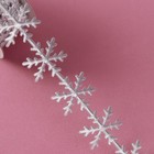 Лента декоративная фигурная «Снежинки», 25 мм, 9 ± 0,5 м, цвет серебряный - Фото 1