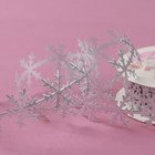Лента декоративная фигурная «Снежинки», 25 мм, 9 ± 0,5 м, цвет серебряный - Фото 2