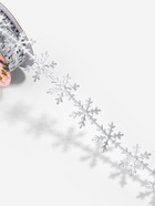 Лента декоративная фигурная «Снежинки», 25 мм, 9±0.5 м, цвет серебряный - Фото 2