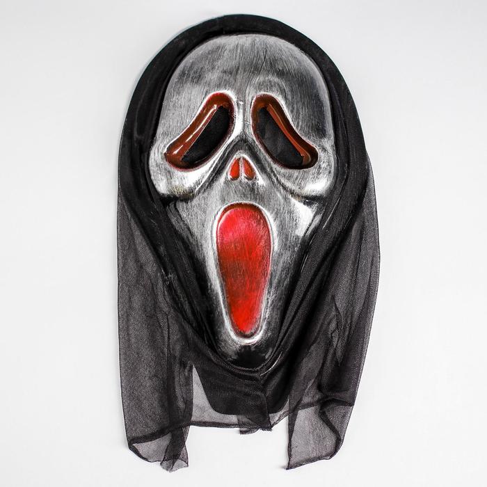 Карнавальная маска «Крик», цвет серебряный - Фото 1